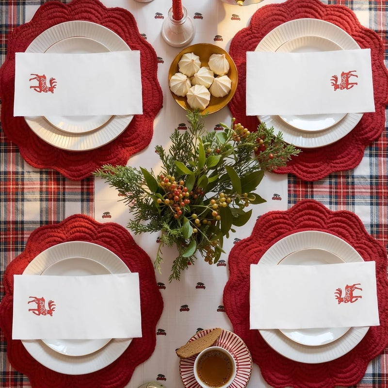 Joyido 50 Pack Christmas Deer Paper Napkins - Christmas Red Dinner Napkins - Cloth-like Disposable Hand Towels for Xmas Holiday Table Bathroom Decor Party - Image 5